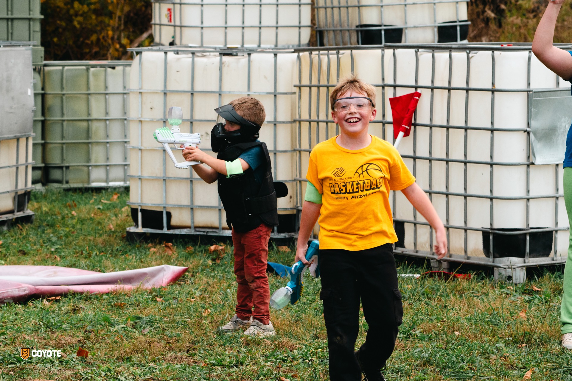 Kids smiling at gellyball birthday party