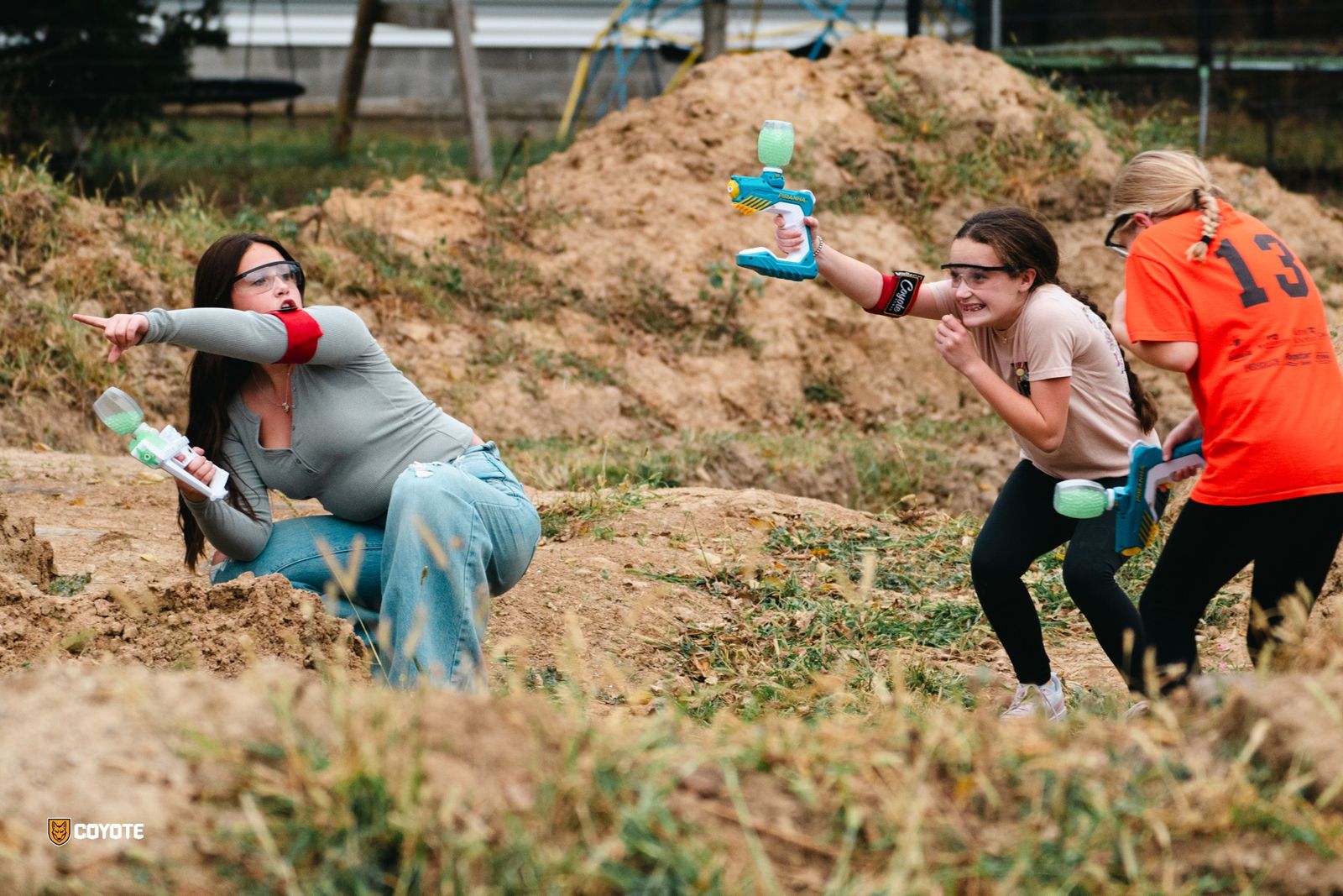 Gellyball party team action on the Coyote Force field